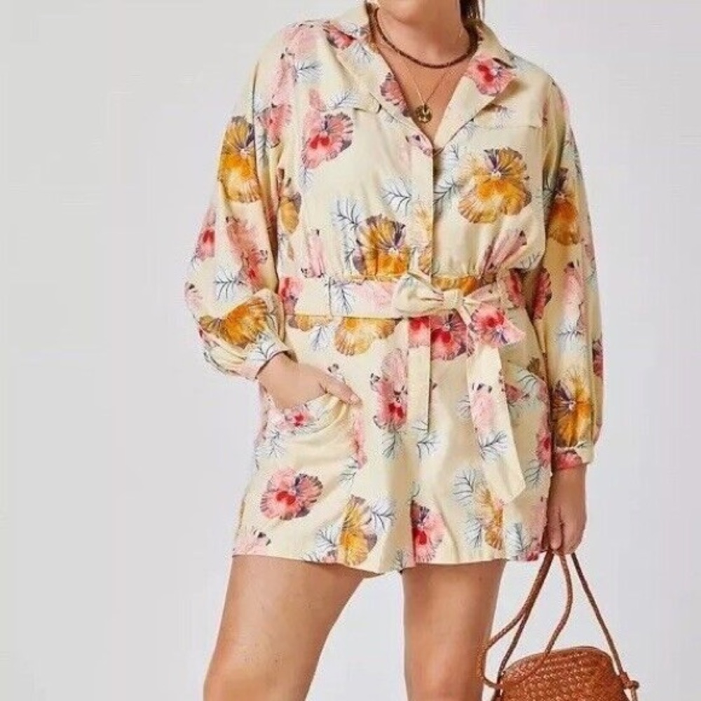 Cecilia Pettersson Anthropologie Yellow Floral Romper